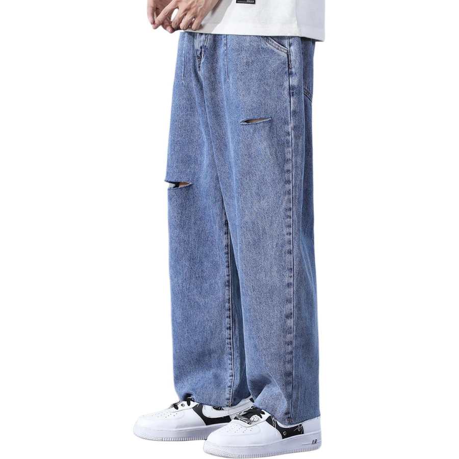 Tonlion Jeans Men's Medium Blue Thin Straight Fit Pants