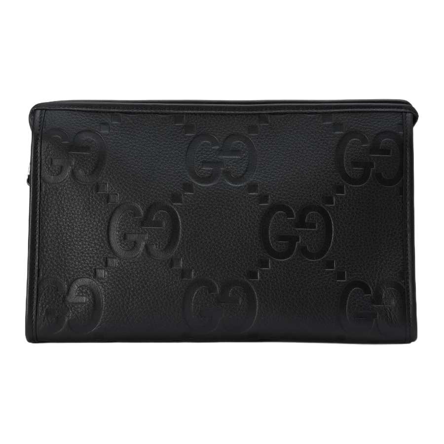 GUCCI Jumbo GG Leather Clutch Large Men's Black