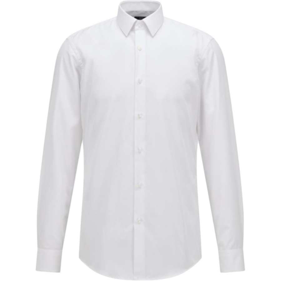 HUGO BOSS Shirts Men's White Lapel Moderate Other