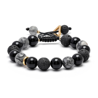 Cuud Obsidian Beaded Bracelets Unisex