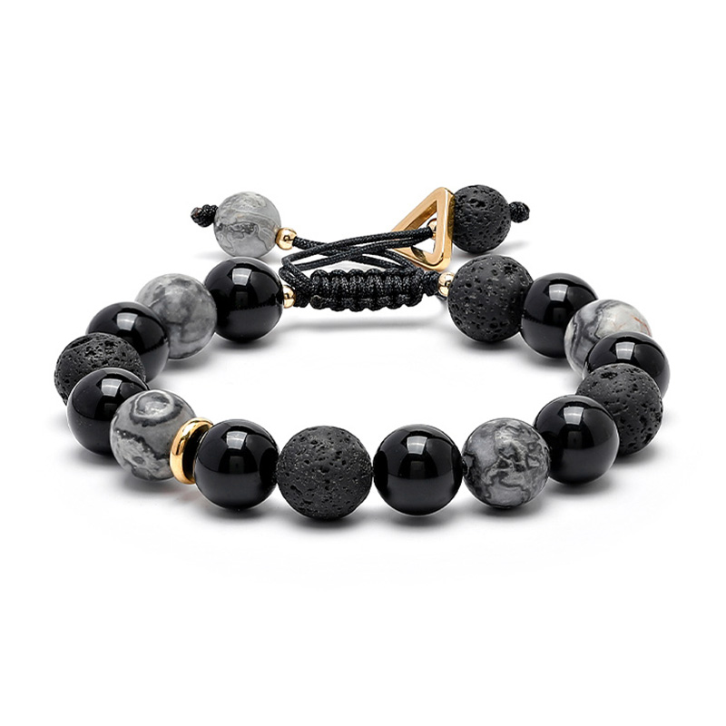 Cuud Cuud Obsidian Beaded Bracelets Unisex