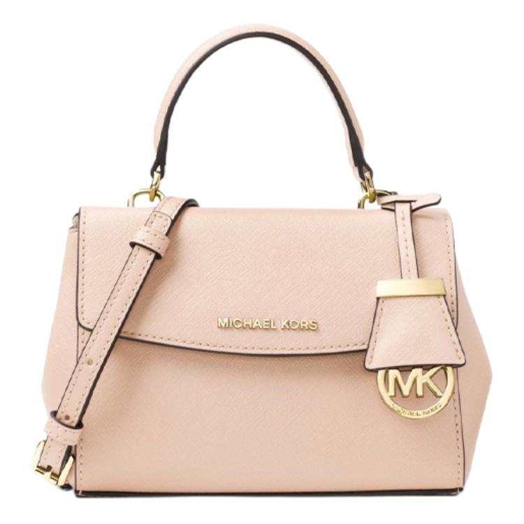 MICHAEL KORS Ava Leather Crossbody Bag, One Shoulder Handbag Mini Women's Soft Pink