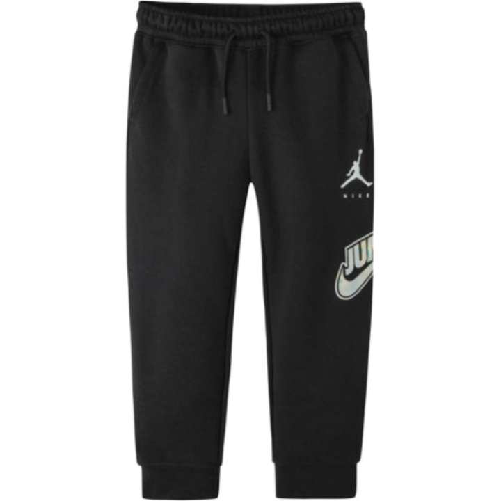 Jordan Jordan Full Length Pants Solid Color Fleece Lined Elastic Cuff Elastic Waistband Lace Up Jet Black Kids'