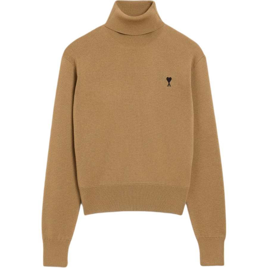 Amiparis Paris Logo Detailed Roll Neck Sweater