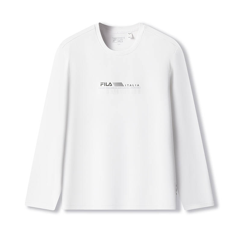 FILA WHITE T Shirts Men's Standard White WT Crew Neck Moderate Straight Fit