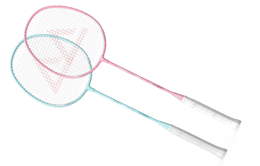 PEAK SWEET Aluminum Alloy Badminton Rackets Control Type All around Defense Entry level 675mm Unisex 3U/G2 Pink Blue