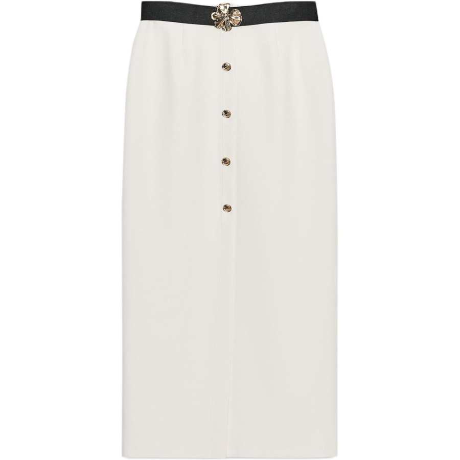 ZARA Casual Long Skirts Women's White Moderate