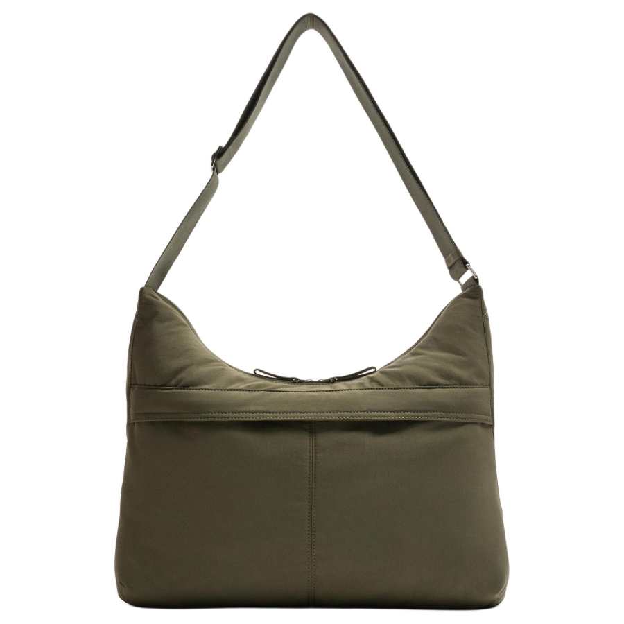 ZARA Adjustable Strap Nylon Shoulder Bag Unisex Green