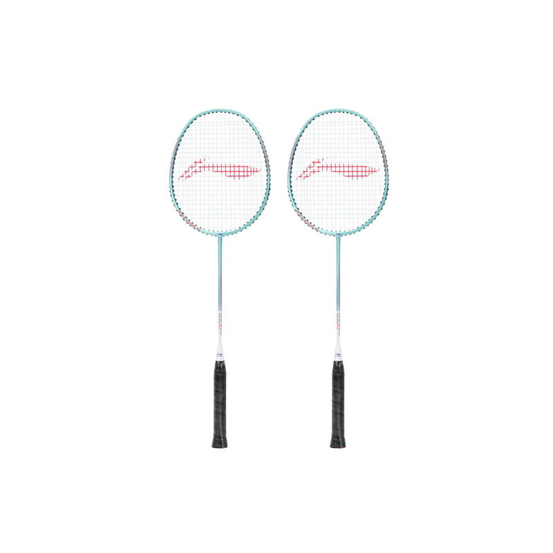 Li-Ning Li Ning Thunder 08 Badminton Rackets Offensive Type Heavy Head, Stiff Shaft Strung White Cyan
