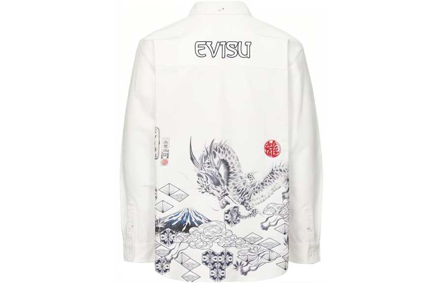 EVISU EVISU Shirts Men's White Lapel Moderate Other