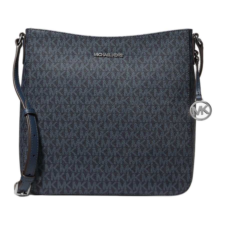 MICHAEL KORS Jet Set Canvas Messenger Bag Crossbody Bag Large Women's Blue Black
