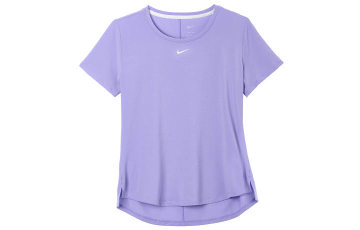 Nike Nike T Shirts Women's Light Purple Crew Neck Moderate Straight Fit