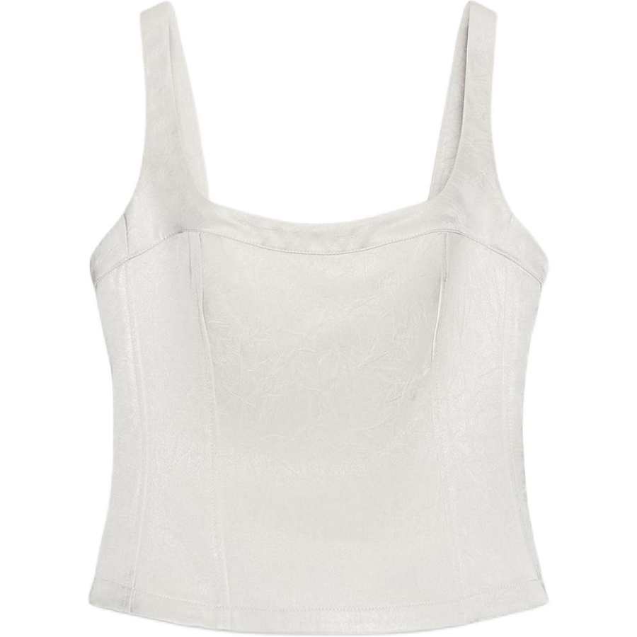 ZARA Tank Tops Women's Silver Crew Neck Moderate Other