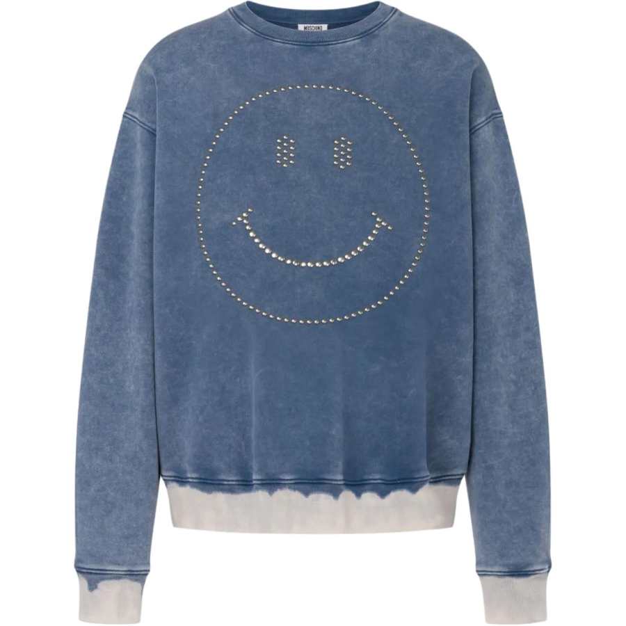 Moschino Smile Face Embellished Crewneck Sweatshirt