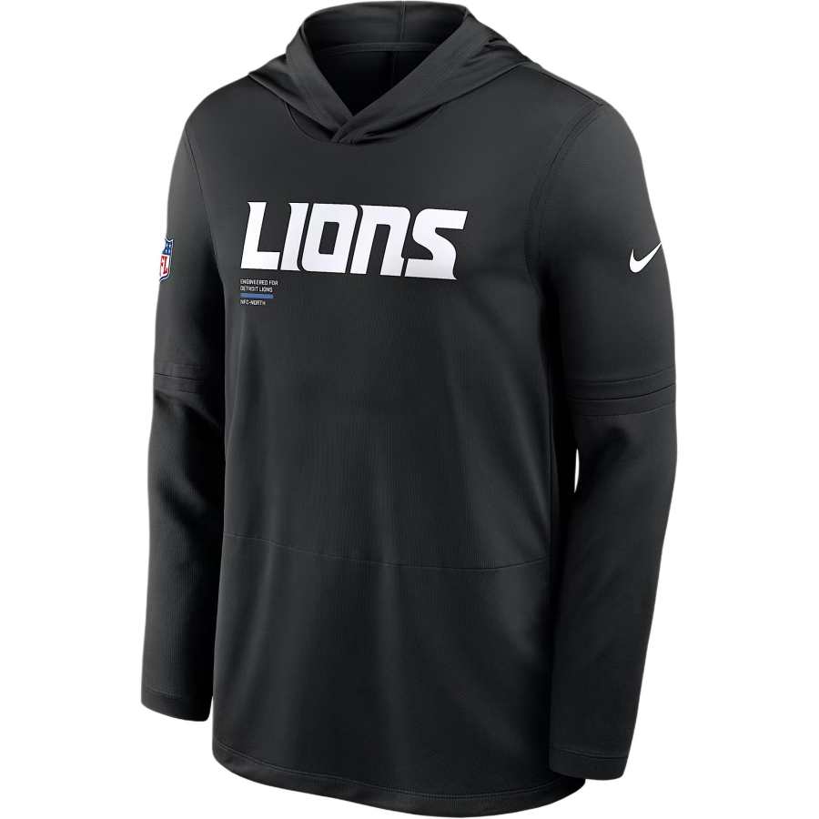 Nike Nike Detroit Lions Pure Fury Sideline Men's Nike Dri-FIT Nfl Long-Sleeve Hooded Top