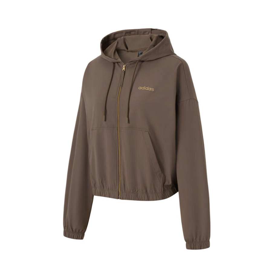 Adidas Adidas Sweatshirts Women's Khaki Hooded Moderate