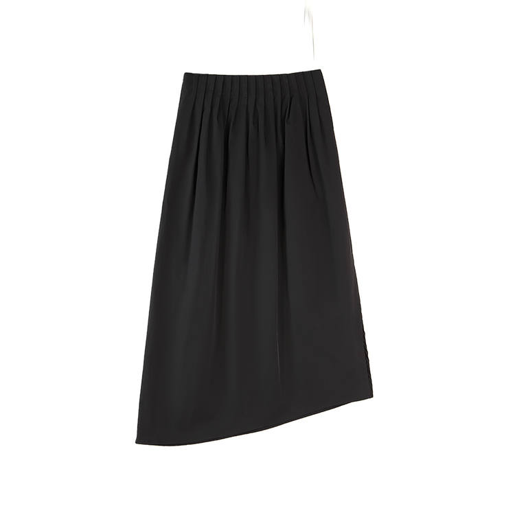 ELLE Casual Long Skirts Women's Black Thin Mid Length A Line Skirt