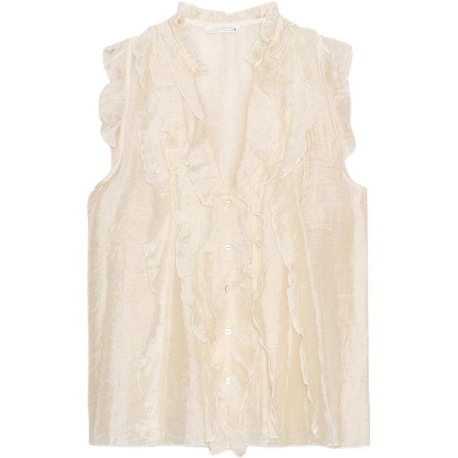 ZARA Shirts Women's Vanilla V Neck Thin