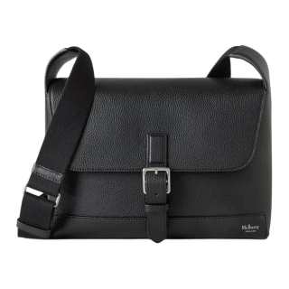 Mulberry Vegetable Tanned Leather Messenger Bag, Shoulder Bag Small Men's Black