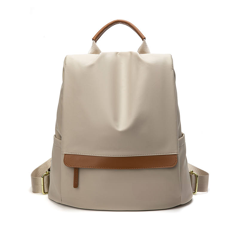 LAORENTOU Fabric Backpack Women's Versatile Black & Apricot & Brown