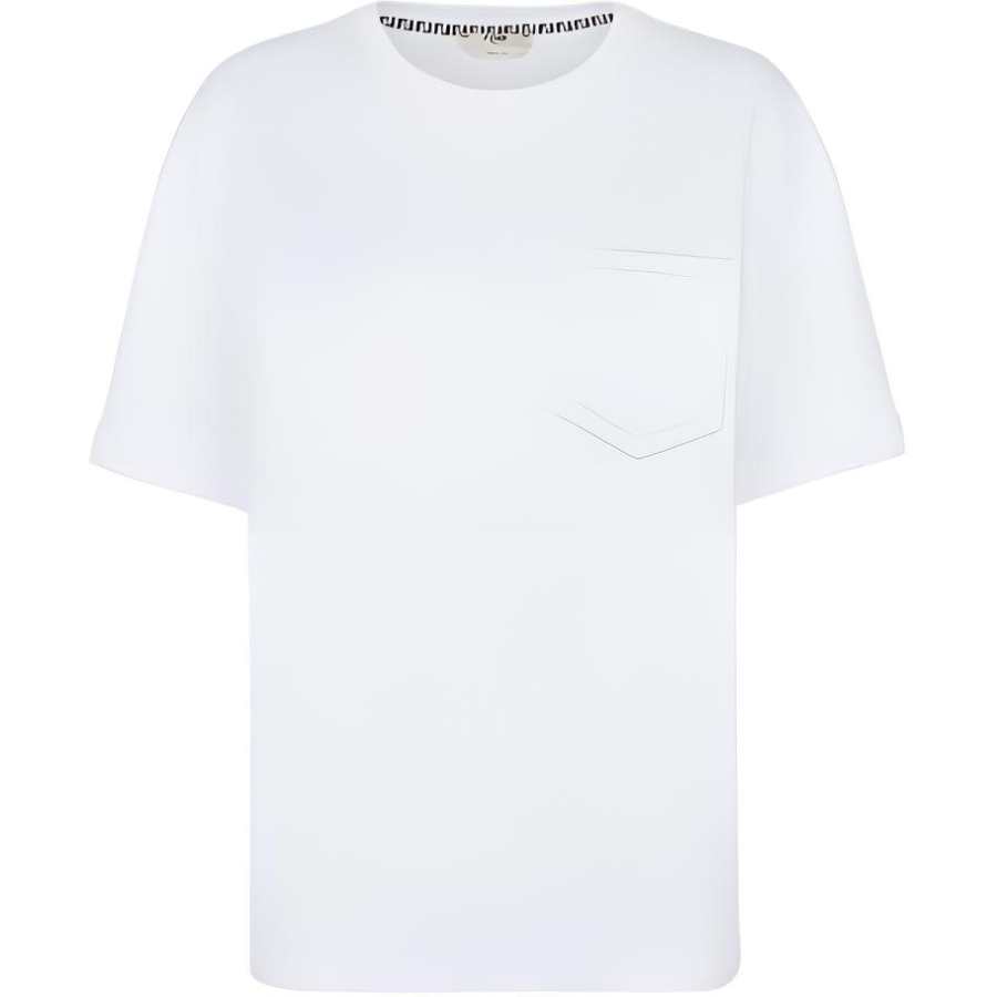 FENDI T Shirts Women's White Crew Neck Moderate Straight Fit