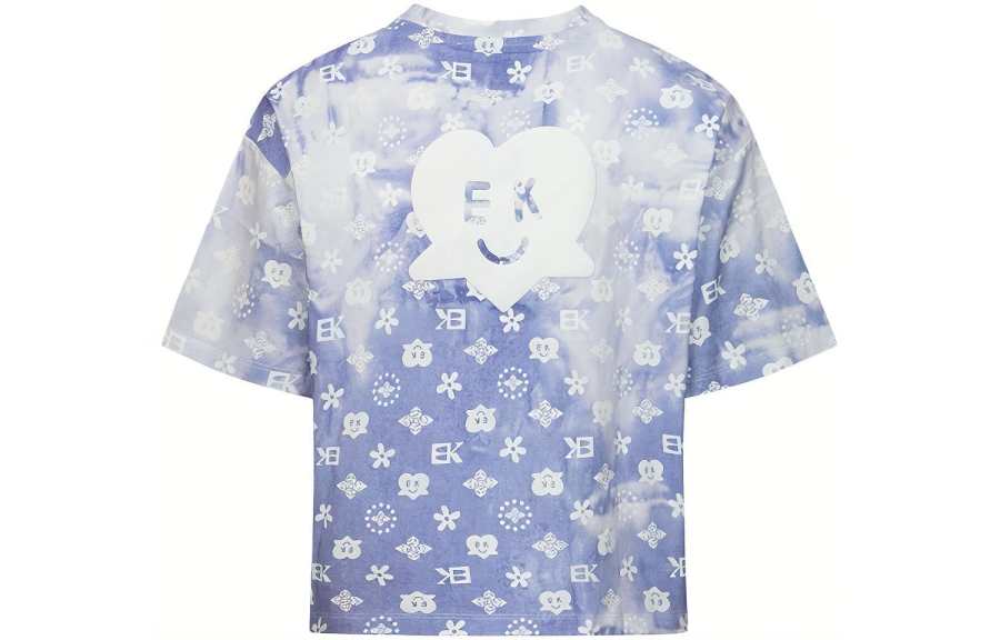 EVISU T Shirts Women's Purple Crew Neck Moderate Straight Fit