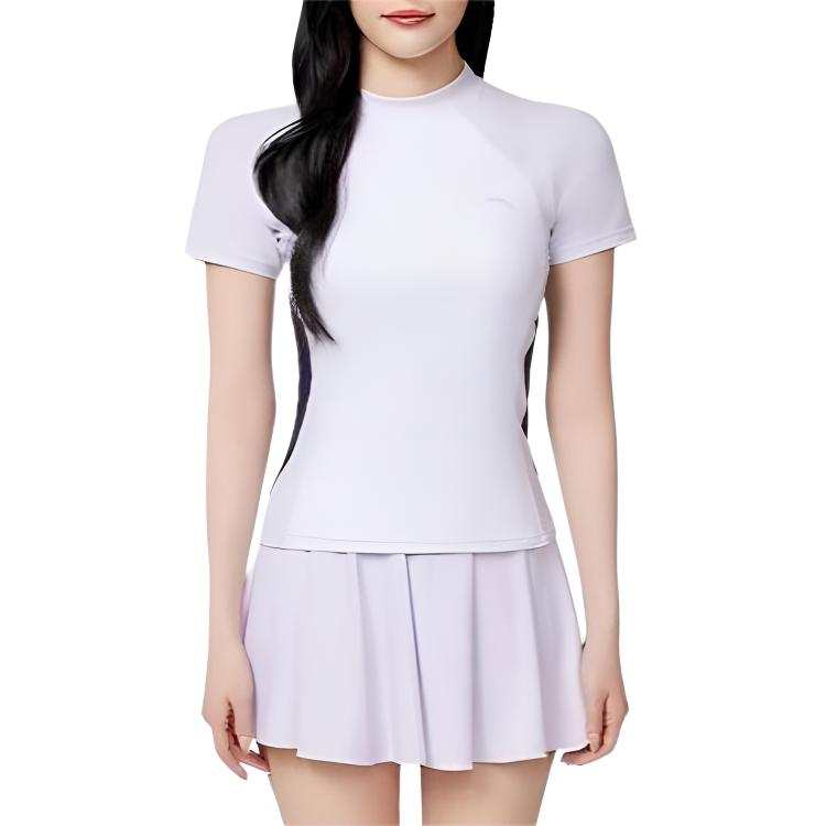 Anta Two Piece Swimsuit Women's Light Purple/Pure White/Dark Blue
