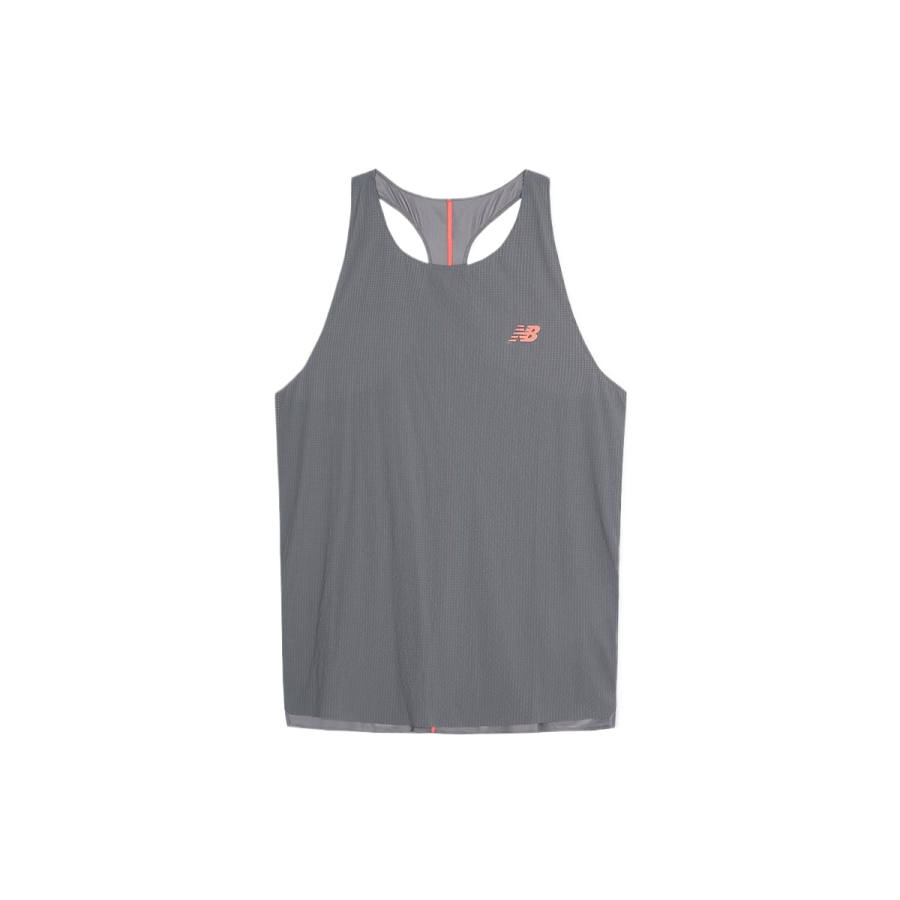 New Balance New Balance Tank Tops Men's Dark Gray Crew Neck Moderate Straight Fit