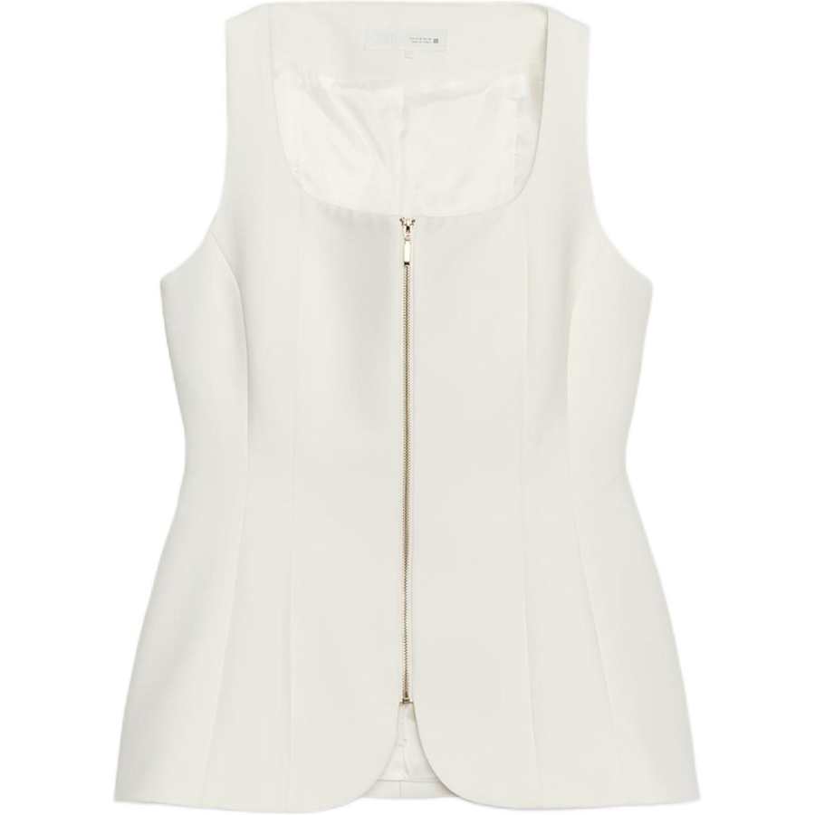 ZARA Tank Tops Women's White Square Collar Moderate Other