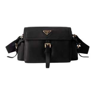 PRADA Explore Sheepskin Shoulder Bag Medium Women's Black