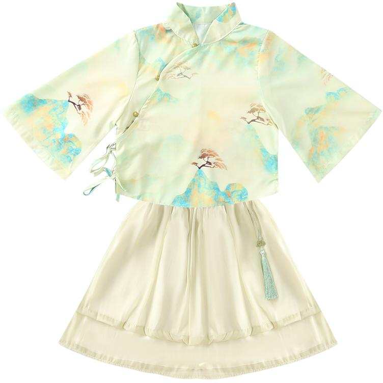 PROTECTCAMEL PROTECTCAMEL Pre School Two Piece Skirt Sets Stand Collar Moderate Short