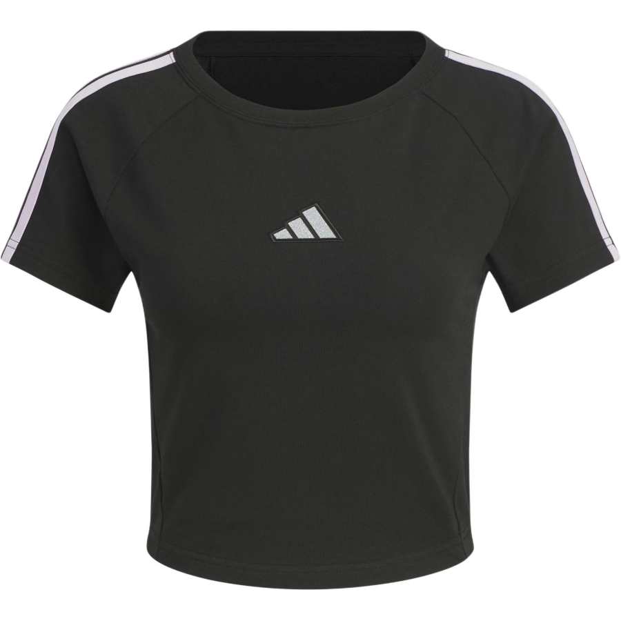 Adidas Adidas T Shirts Women's Black/Powder Plum Purple Crew Neck Moderate
