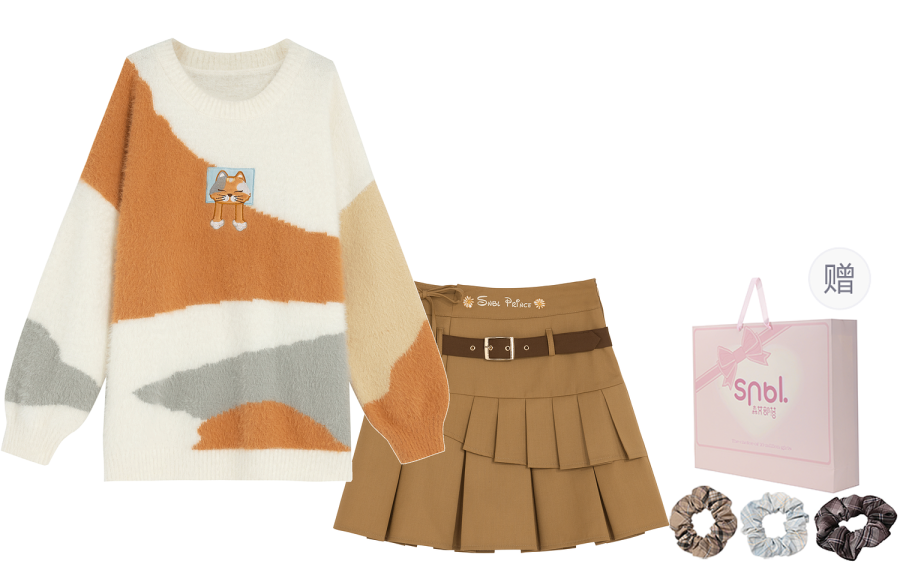 SNBL Two Piece Skirt Sets Women's Crew Neck Moderate Short