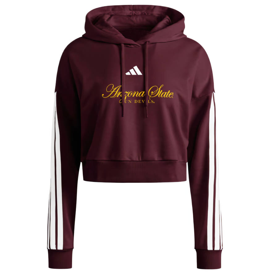 Adidas Adidas Free Shipping With AdiClub Asu Essentials 3 Stripes French Terry Cropped Hoodie