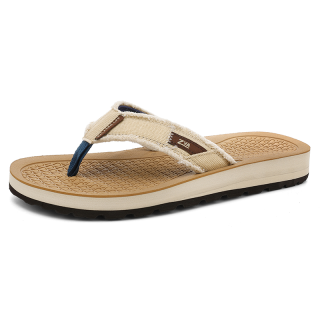 ZVA Quiet Abrasion Resistant Slip Resistant Quiet Abrasion Resistant Slip Resistant Flip Flops Men's Wheat Brown