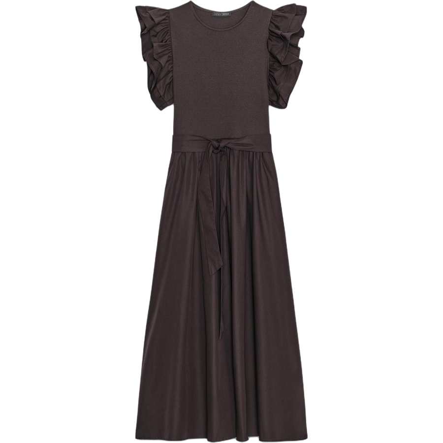 ZARA Sleeveless Dresses Women's Chocolate Crew Neck Moderate