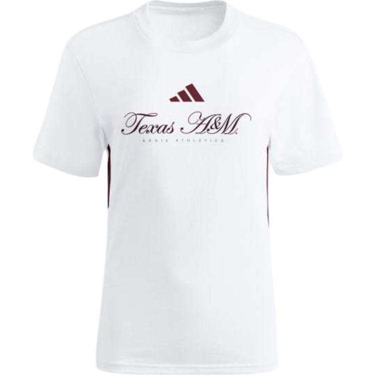 Adidas Adidas Free Shipping With AdiClub Texas A&M Aggies Essentials 3 Stripes Tee