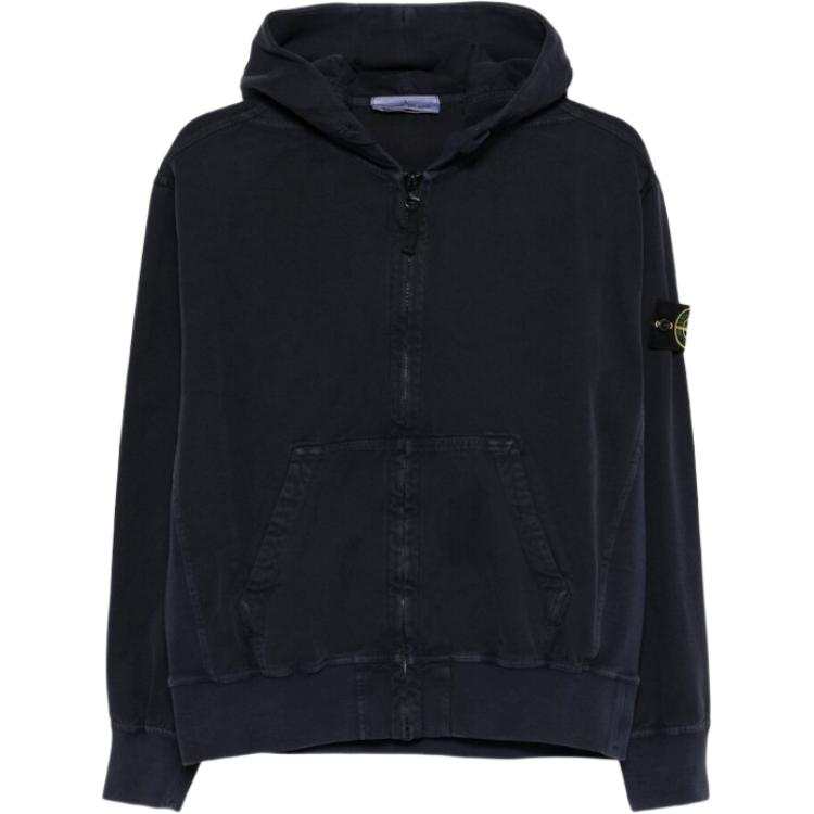 STONE ISLAND Oversized Fit Hooded Zip Up Sweatshirt