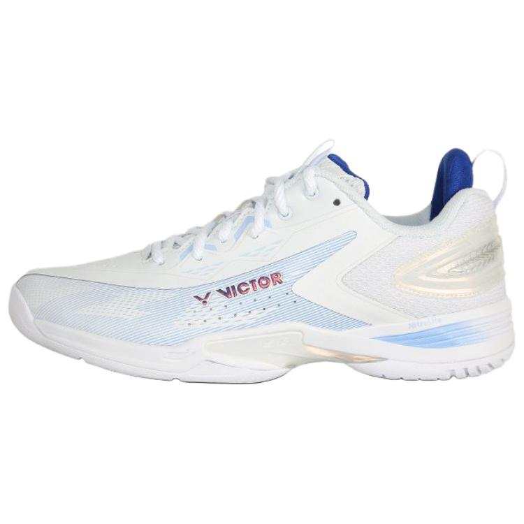 VICTOR A970CADV Cushioning Slip Resistant Abrasion Resistant Low top Badminton Shoes Unisex White Blue