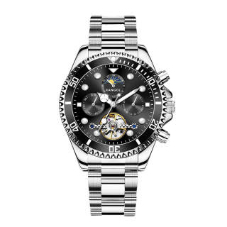 KANGOL Automatic Mechanical Movement Stainless Steel Strap Watch Men's Watches Black Dial