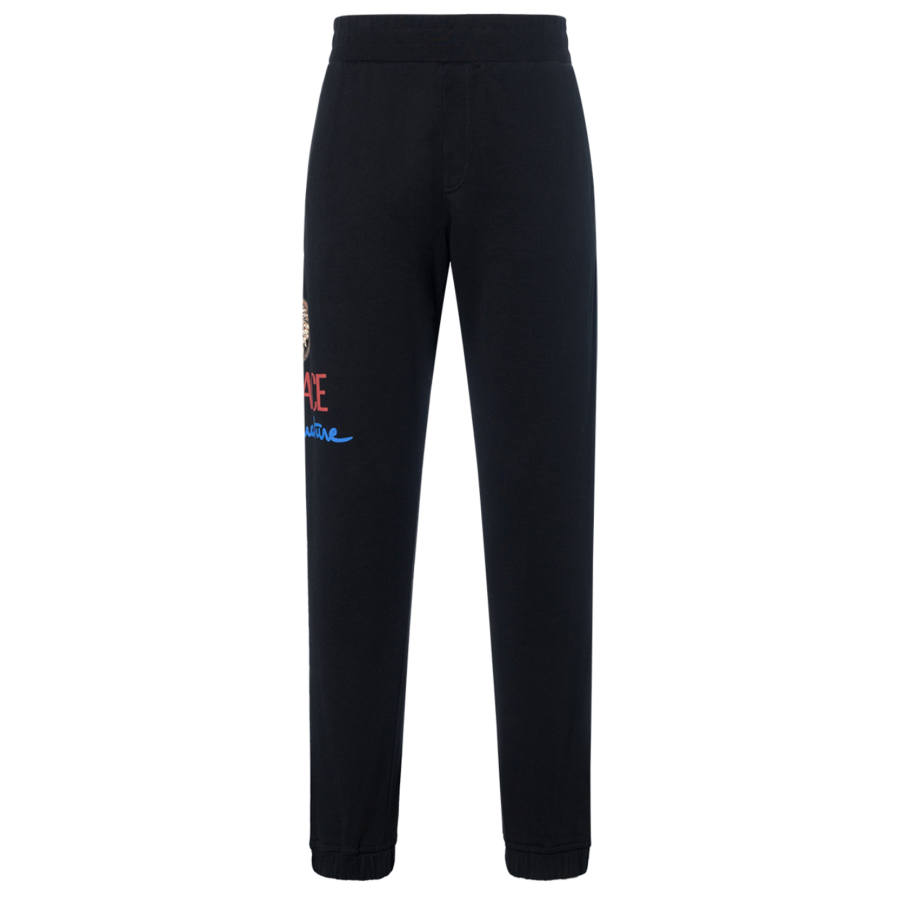 VERSACE VERSACE Knitted Sweatpants Men's Black Moderate Cuffed Pants