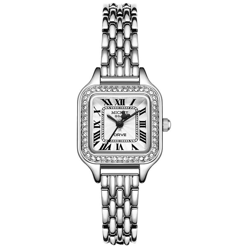 Disney Quartz Movement Alloy Strap Watch Women's Watch Silver Dial Waterproof