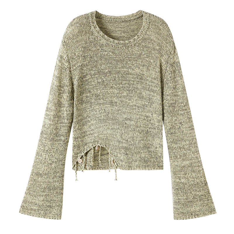 XIANGYING Knitwear Women's Green Crew Neck Moderate Other