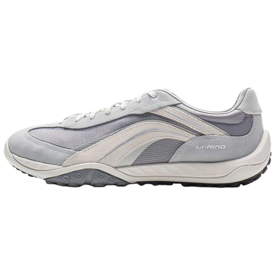Li-Ning Li Ning Film Stream Cushioning Abrasion Resistant Balance Lightweight Rebound Low top Casual Shoes Unisex Gray White