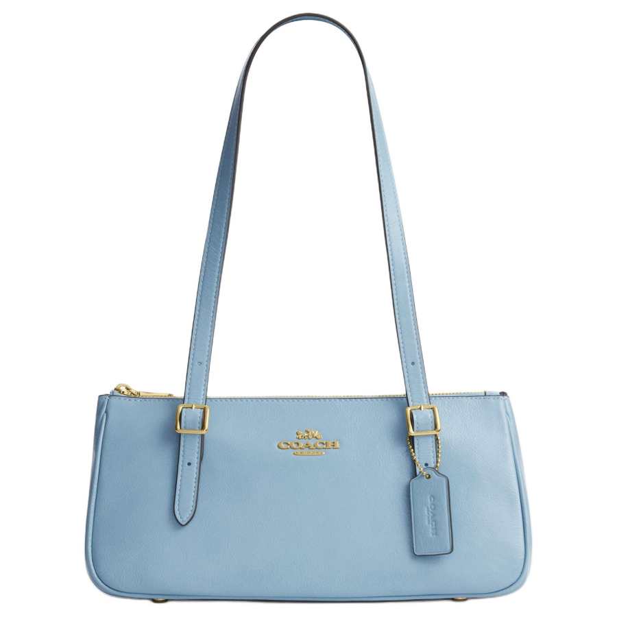 COACH Cow Leather Handbag, Shoulder Bag Large Women's Pink Blue