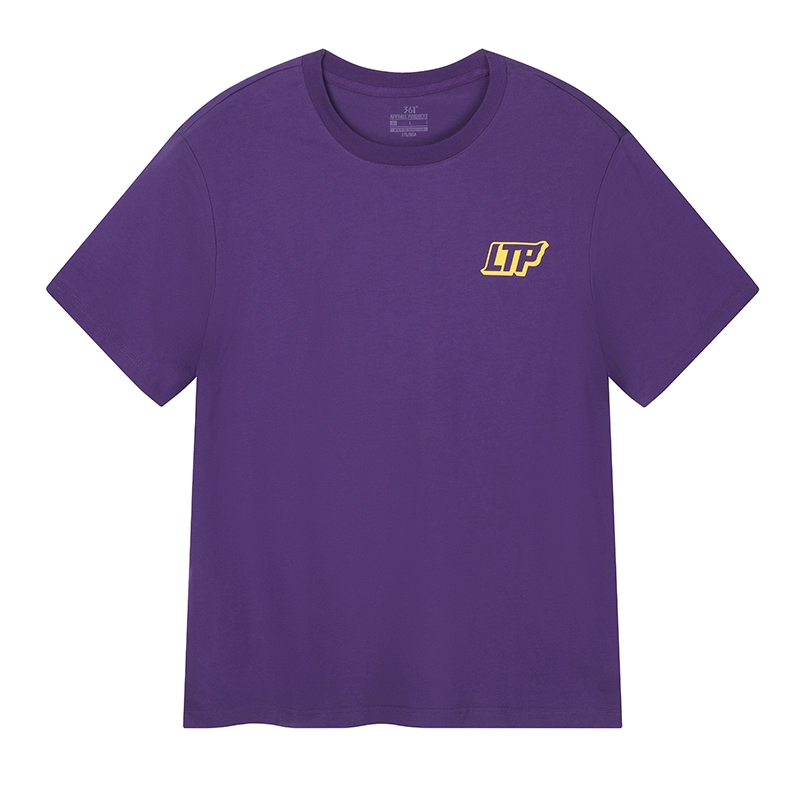 361° T Shirts Men's Black Goji Berry Purple Crew Neck Moderate Straight Fit
