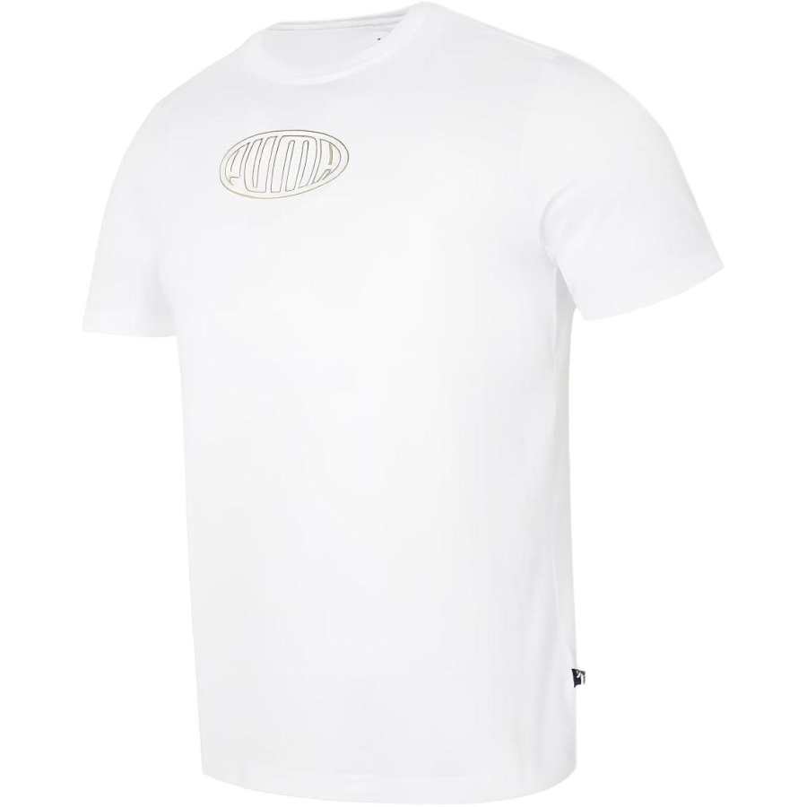 PUMA T Shirts Men's White Crew Neck Moderate