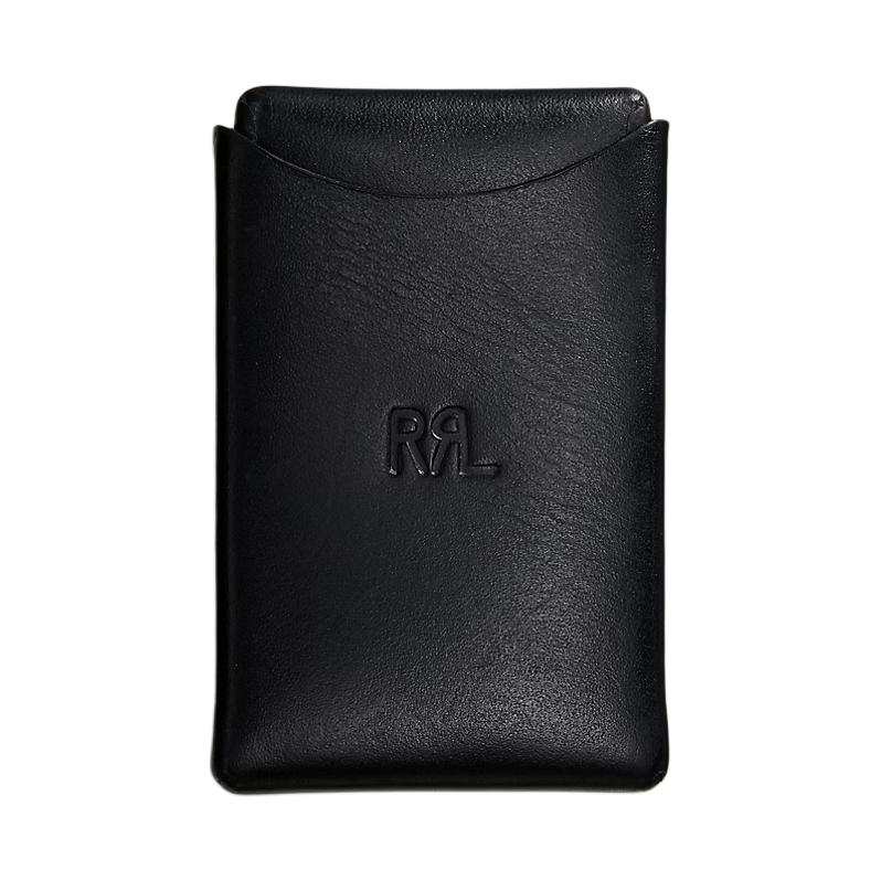 Double RL Leather Card Holder Regular Men's Black