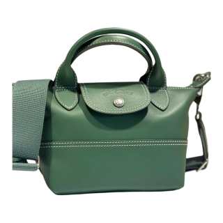 LONGCHAMP Le Pliage Xtra Cow Leather Shoulder Bag, Crossbody Bag, Handbag Mini Women's UK Green