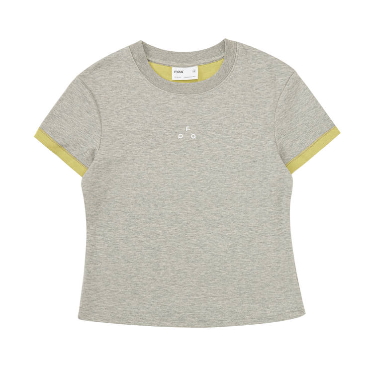 FPA T Shirts Women's Heather Gray Crew Neck Moderate Nipped In Waist